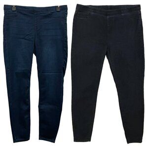 2-Pack Pull-On Skinny Jeggings High Rise Stretch XL Black Blue